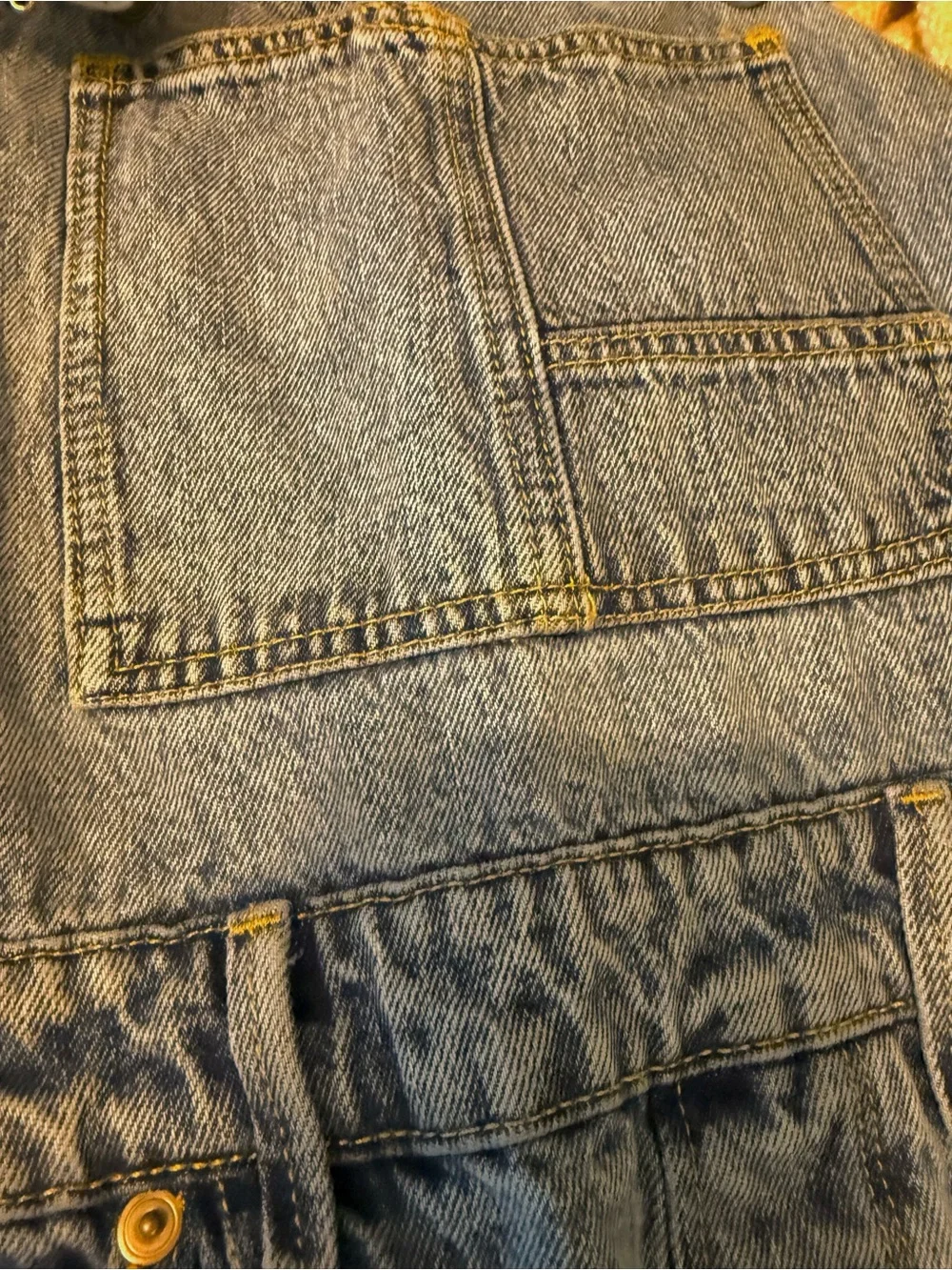 GOOD AMERICAN Carpenter Denim Overalls Pants